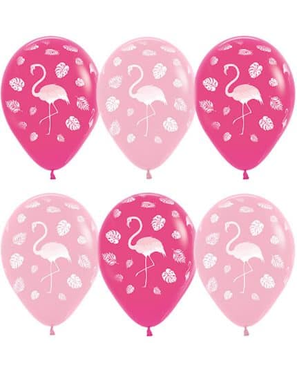 Фламинго и листья пастель