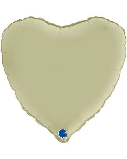 Сердце Оливковый Сатин 46см